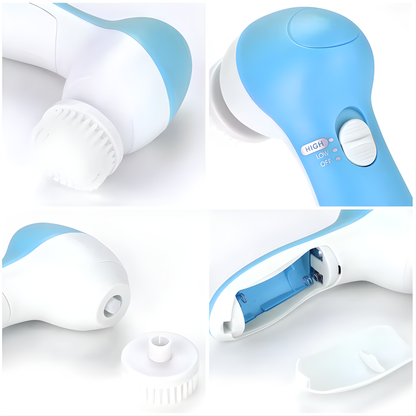 Electric 5 in 1 Electric Facial Cleaner Brush Wash