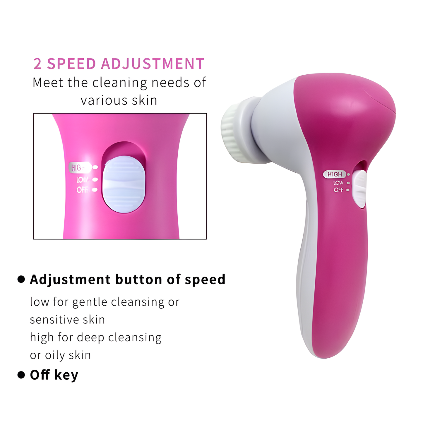 Electric 5 in 1 Electric Facial Cleaner Brush Wash
