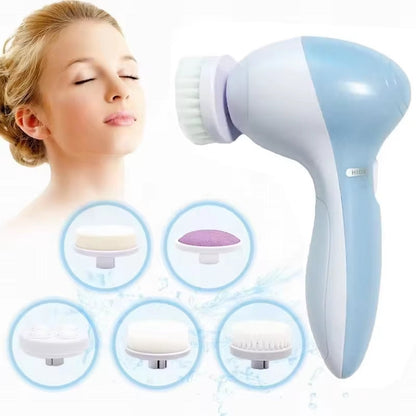 Electric 5 in 1 Electric Facial Cleaner Brush Wash